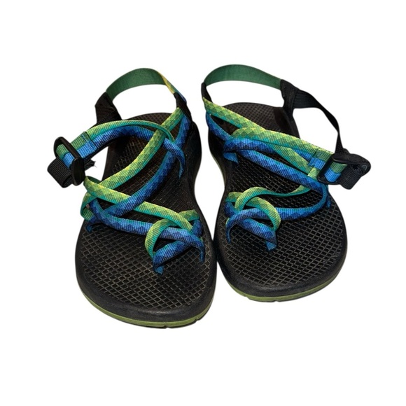 Chaco Black and Blue Adjustable Sandals Outdoor Ready women’s 7 GUC - Picture 1 of 3
